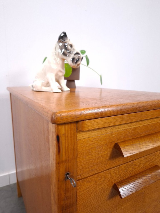 Image 1 of Deep wooden chest of drawers from Sweden