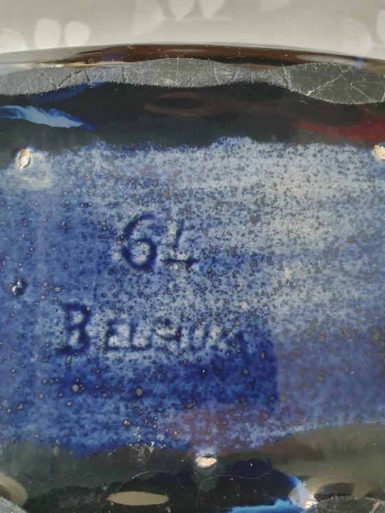 Image 1 of Wunderschöne Art-déco-Jardinière mit Thulin-Tropfglasur – B 38 cm