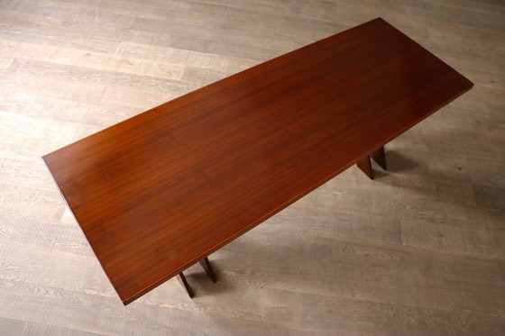 Image 1 of Mesa de comedor TL58 en nogal, diseñada por Marco Zanuso para Poggi, Italia, década de 1960.