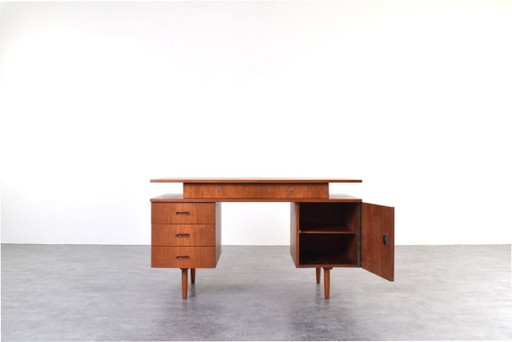 Escritorio de teca de mediados de siglo, década de 1960. – bureau, Wood (photo 2 of 18)