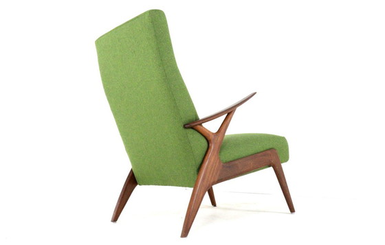 Image 1 of Vintage fauteuil stoel groen gestoffeerd 