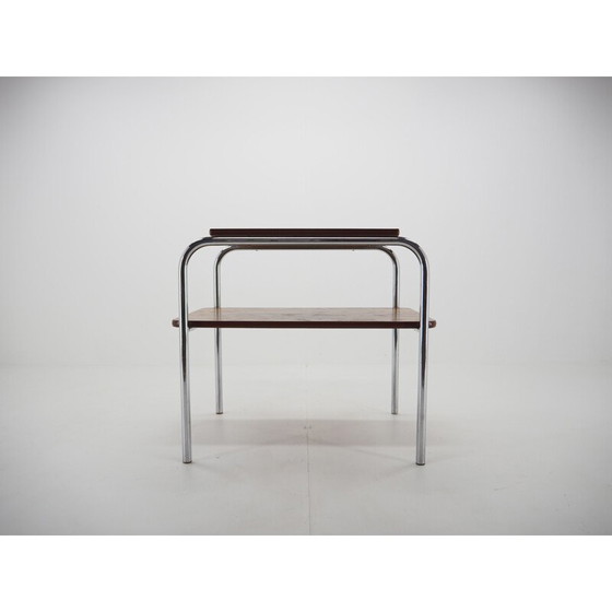 Image 1 of Vintage wooden and chrome console