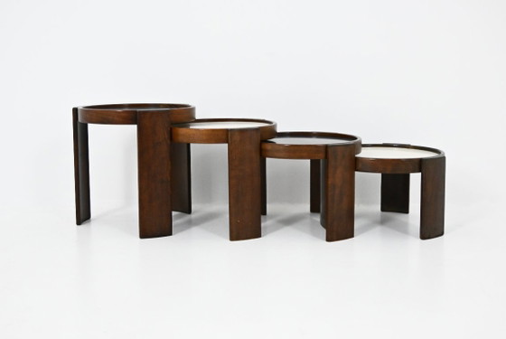 Image 1 of Satztische Modell 780 von Gianfranco Frattini für Cassina, 1960er Jahre, 4er-Set