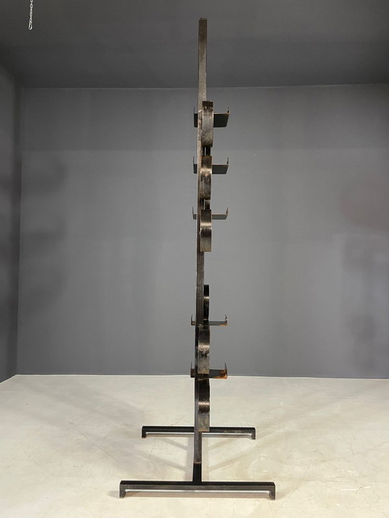 Image 1 of Retro-Pflanzenständer aus Metall, brutalistischer Stil, Tschechoslowakei, 1970er Jahre