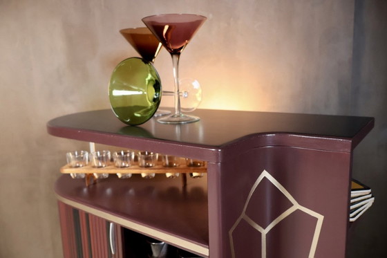 Image 1 of Mesilla de noche Auping Mueble bar torneado - El Art Decó se funde con la modernidad de mediados de siglo