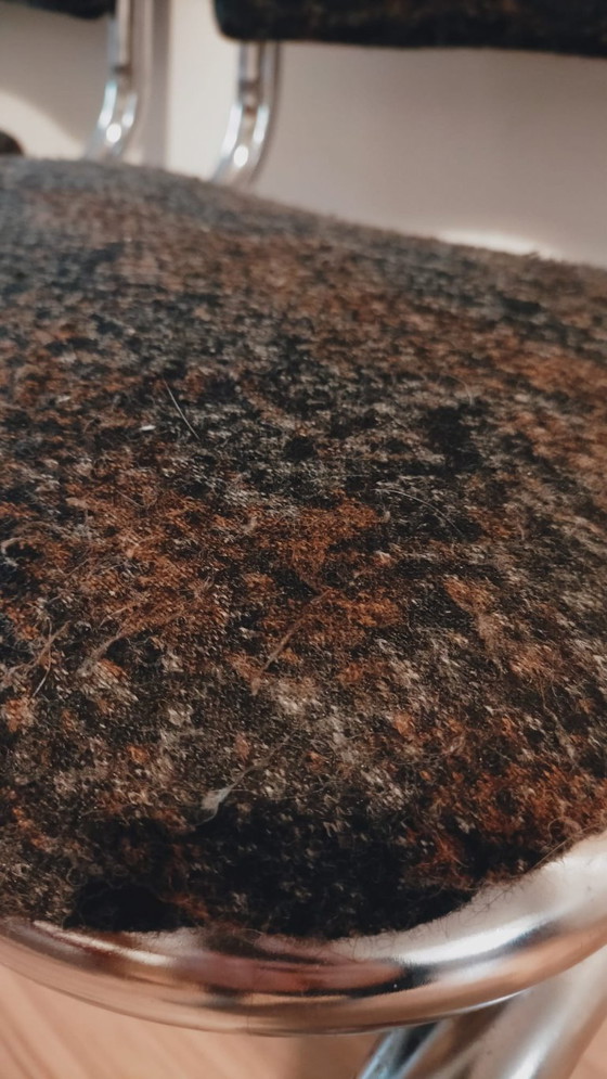 Image 1 of 3 Vintage buisframe eetkamer stoelen chroom 