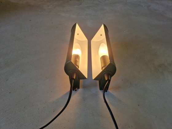 Image 1 of Set aus zwei postmodernen grünen Nachttischlampen