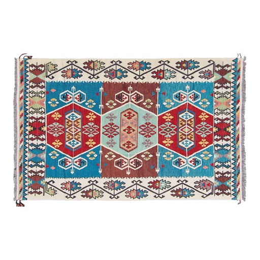 Maimana Kilim Rug | Turkish Style Handwoven Flatweave | Wool Area Rug | Handmade Carpet | 80 × 118 in (photo 2 of 12)