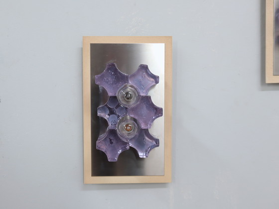 Image 1 of Sculptural Poliarte Murano Glass Wall Sconces 1970s, Set of 2