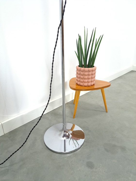 Image 1 of Lampada da terra a globo cromato dell'era spaziale