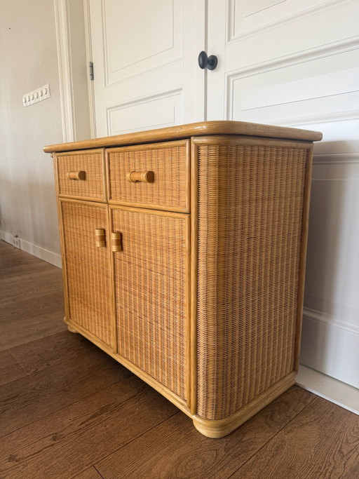 Vintage rattan dressoir / kastje jaren 80