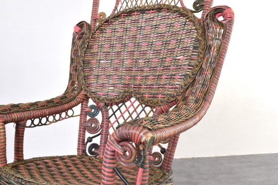 Fauteuil victorien américain en osier de Heywood-Wakefield, années 1910 – Wicker (photo 7 of 12)