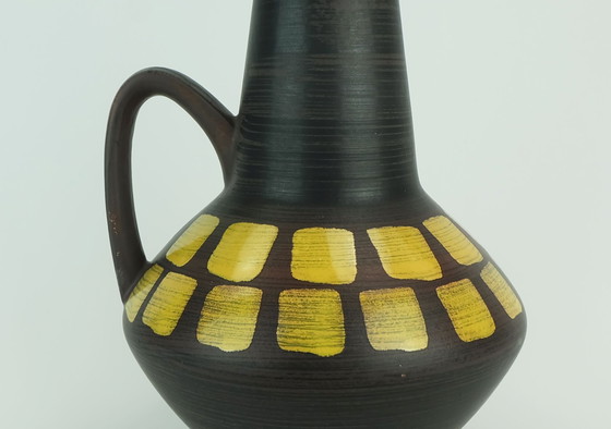 Image 1 of vintage carstens keramik vase model 1507-27 rare glaze in brown black and yellow
