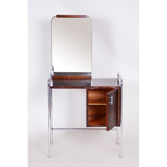 Image 1 of Vintage bauhaus vanity in beech and chrome, 1930