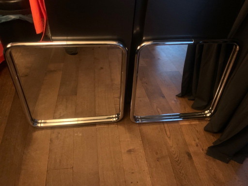 2 Vintage Mirrors tubular frame chrome design