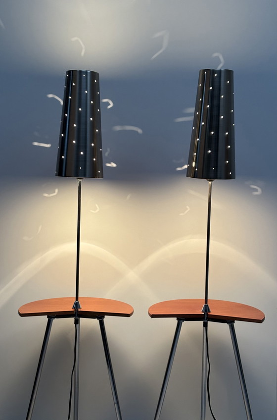 Image 1 of 2 x Starck x Anne Nilsson vintage bedside tables with lighting/side tables