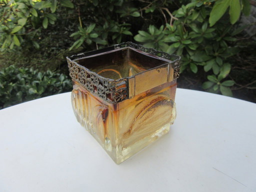 Turun Hopea Finland Pentti Sarpaneva vessel glass / bonze, brutalist, 1972