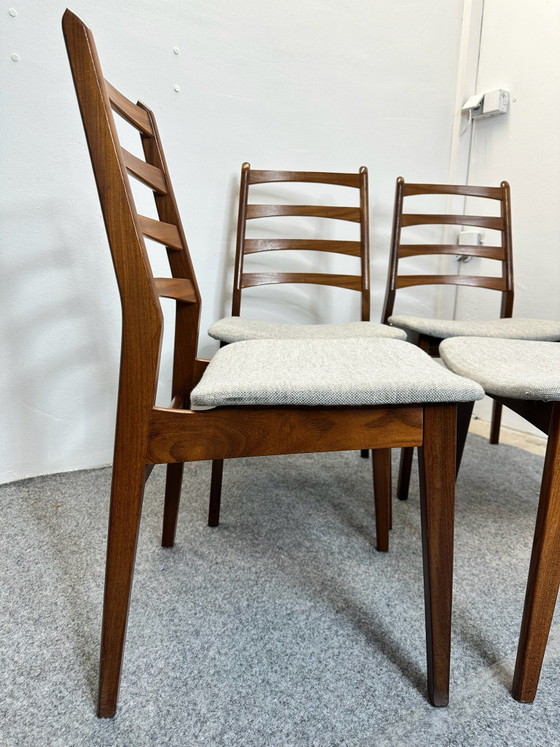 4 Chaises de salle à manger en teck Mid Century Vintage, Bois, Marron (photo 9 sur 14)