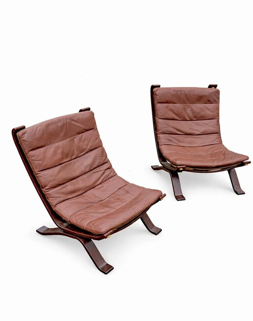 Barmin brutalist Focus Lounge Chairs Denmark, 1970s, Set of 2