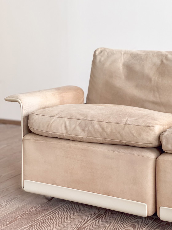 Image 1 of Mid-Century Modernes Lounge-Sofa aus Glasfaser und Wildleder von Dieter Rams für Vitsoe, Deutschland, 1960er Jahre