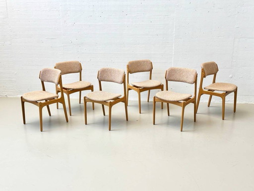 Set of 6 chairs model No.49 by Erik Buch for O.D. Møbler A-S in Denmark, 1960s