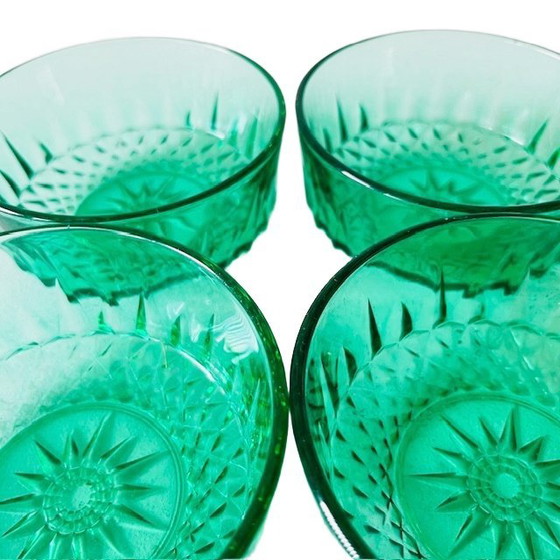 Image 1 of Arcoroc Francia cuencos vidrio verde esmeralda años 60