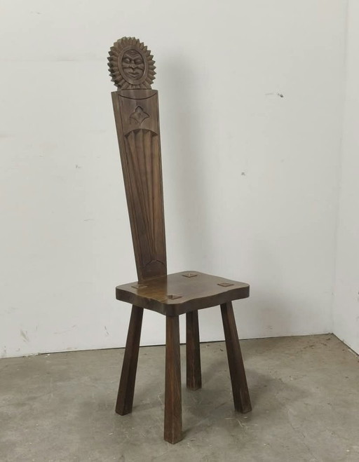 Brutalist Modern Sun Sculptured Chair, 50s – krukjes, Wood, Vintage