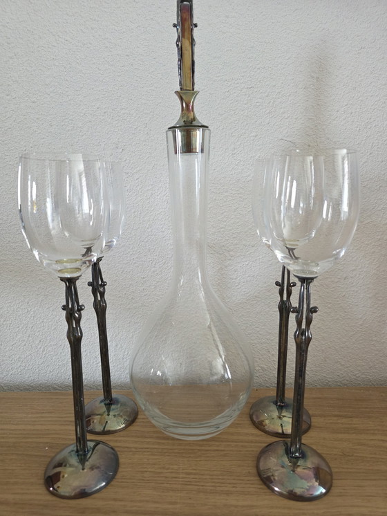 Image 1 of Corrie van Ammerlaan decanter + 4 glasses