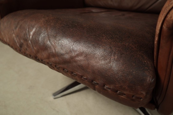 Image 1 of Sillón reclinable giratorio de cuero DS-31 de De Sede, Suiza, década de 1970.