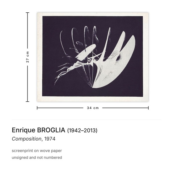 Enrique Broglia Siebdruckkomposition 1974 – Lithographien & Drucke, Paper (photo 3 of 5)