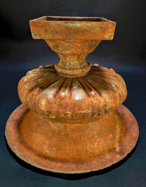 Antieke gietijzeren plantenbak – Medici-basin op voet – 27 cm – 5,5 kg – Cast Iron (photo 10 of 10)