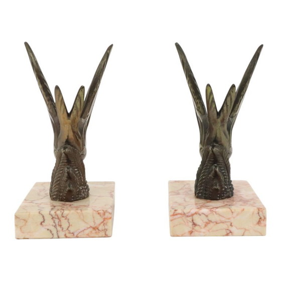 Image 1 of Art Deco Swallows Bookends