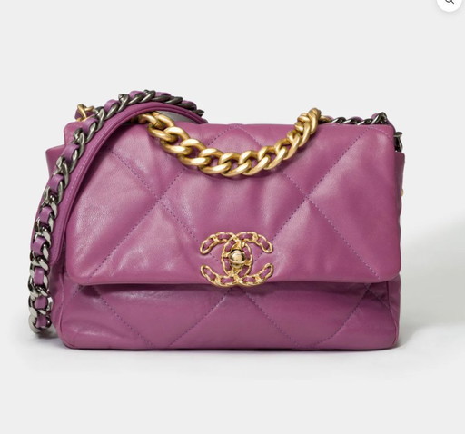 Borsa CHANEL Chanel 19 in cuoio viola - 101548