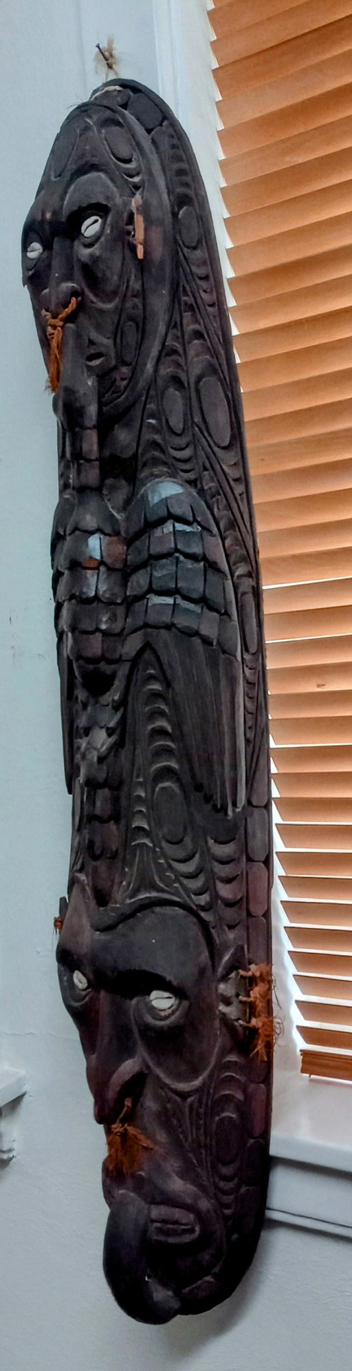 Oceanië, houten schild, 100 x 22 cm
