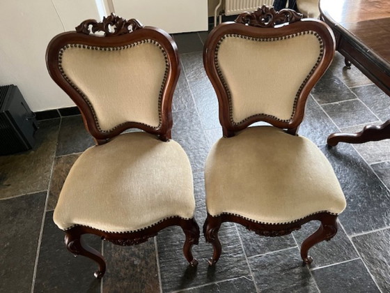 Image 1 of Tavolino Biedermeier con 6 sedie Biedermeier