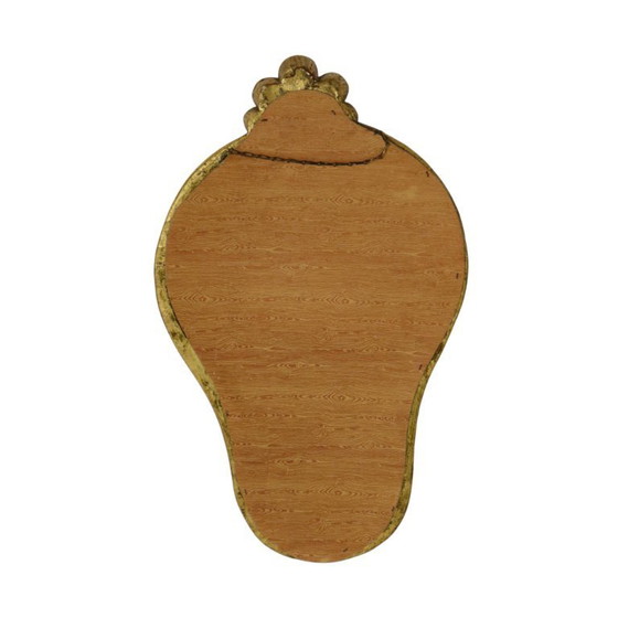 Image 1 of Specchio con decorazioni a cresta francese e foglia d'oro, 48 cm