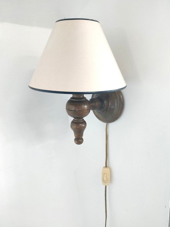 Applique Vintage Rustiche Japandi-Wabi/Sabi Stile Candelabro Classico, Legno, Marrone (foto 8 di 8)