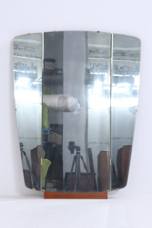 Vintage mirror 60s | Mid - Century fold-out hanging mirror Mirror wood retro slanted vintage #06-07