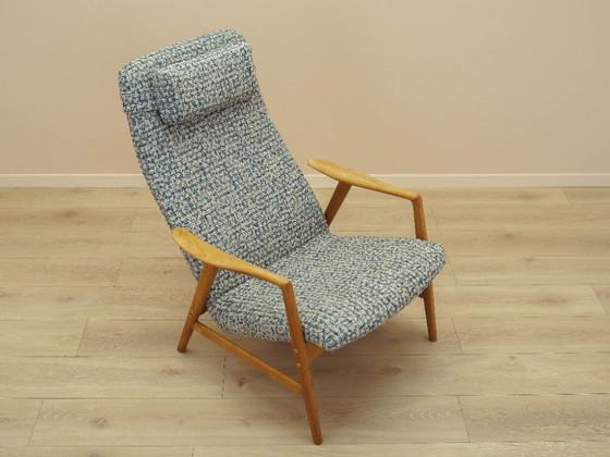 Sillón Kontour de Alf Svensson para Fritz Hansen, estructura de teca, década de 1960. – Sillones, Textile (photo 9 of 15)