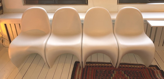 Image 1 of 4x Verner Panton Chaises Panton blanches