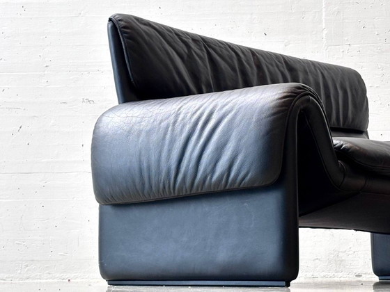 Zwarte leren bank De Sede DS-2011, jaren 80 – 2 zitsbanken, Leather (photo 5 of 16)