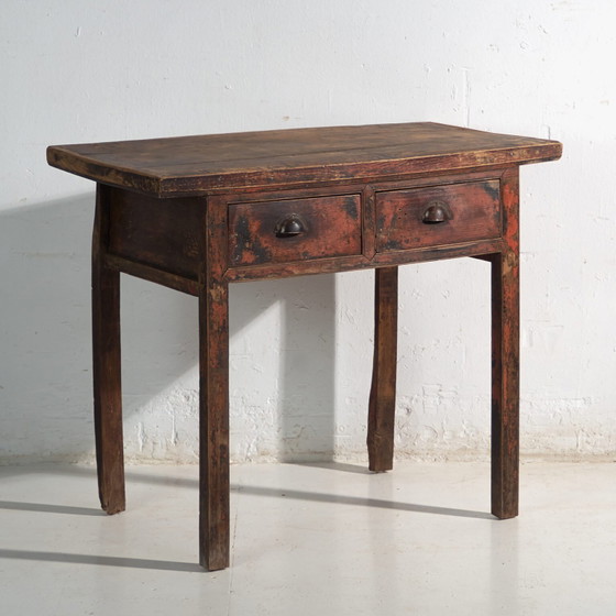 Consolle cinese antica con cassetti in legno laccato – Cina, circa 1900 – Console, Iron, Industrieel (photo 8 of 40)