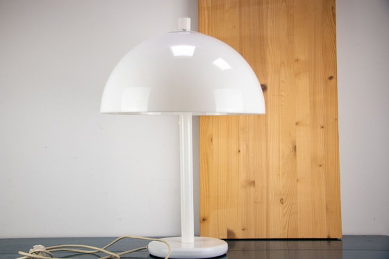 Lampe de table Dijkstra champignon, blanche, années 70 – Métal, Plexiglas (photo 5 of 5)