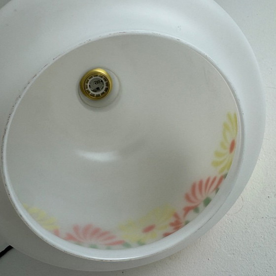 OLD LARGE OPALINE PENDANT LAMP 1970 VINTAGE – Glass (photo 9 of 14)