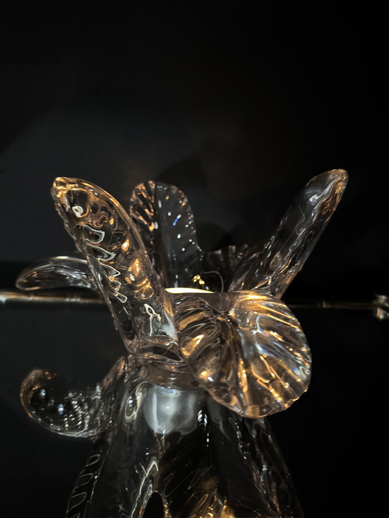 Image 1 of Vassoio portaoggetti in cristallo a forma di palma degli anni '70