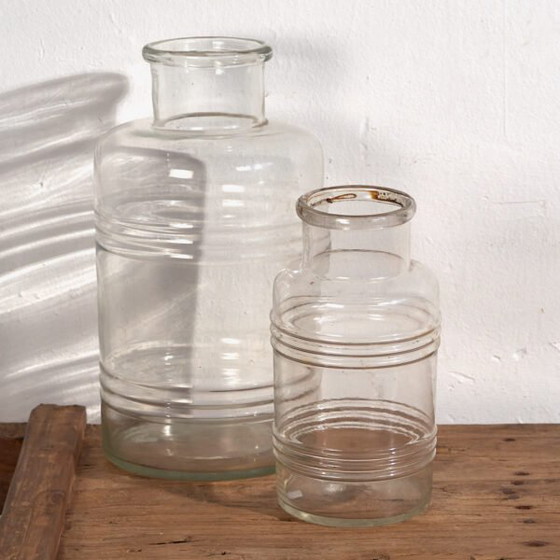 Fiaschette trasparenti antiche (c.1920). Set di 2 pezzi #55 – Bicchieri e caraffe, Glass (photo 5 of 16)