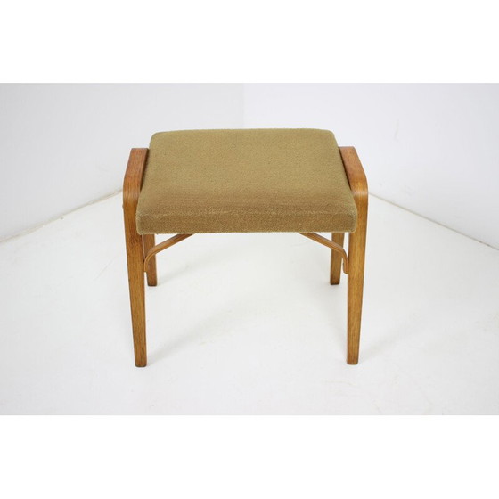 Image 1 of Vintage Thonet pouffe in wood and fabric, Czechoslovakia 1970