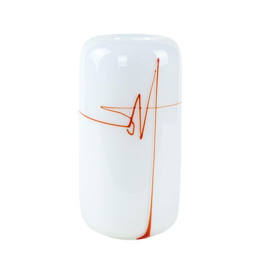 Glass vase, Danish design, 1970s, manufactured by Holmegaard