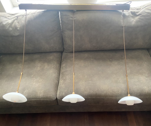 Steinhauer Sovereign / Lampe suspendue Aleppo en couleur bronze et verre dépoli