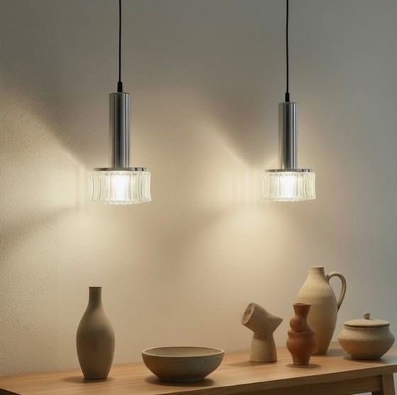 Image 1 of pair of Staff Leuchten bubble pendant lights 